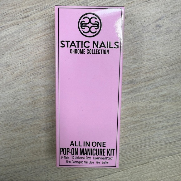 Static Nails - Pop-On Manicure Kit- Pink Edit New Luquid Chrome Effect - Picture 1 of 3